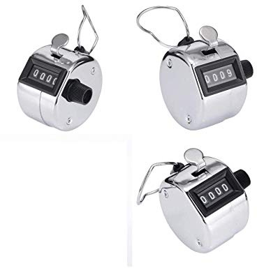 KAV - Handzähler für Sport und Golf, Handzähler mit 4 Ziffern, mechanischer Rundenzähler mit Fingerring zum Zählen, 3 Stück