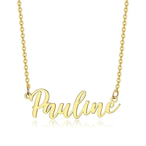 BOBIJOO JEWELRY - Pendentif Collier Prénom Femme Fille Acier Inoxydable Plaqué Doré Or Au choix - Pauline