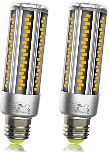 LED-Leuchtmittel E27, 20 W, 2500 Lumen, entspricht 200 W, Glühlampe 3000 K warmweiß, energiesparend 360°, 2 Stück