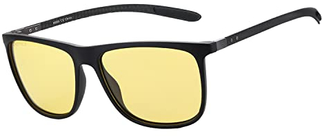 ZENOTTIC Occhiali da sole polarizzati uomo in fibra di carbonio staffa occhiali da sole quadrati guida pesca golf sport protezione UV400, Occhiali per visione notturna