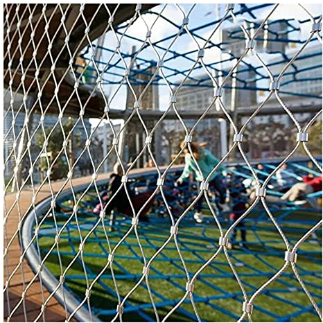 Artiz Verzinkter Drahtzaun Auf Rolle, Flexibles Maschendrahtkabel Aus Edelstahl Schlagzähigkeit Edelstahlseilnetz Kindergarten Spielgeräte Sicherheitsnetz (Farbe : Silver-2.5mm, Größe : 1x3m)