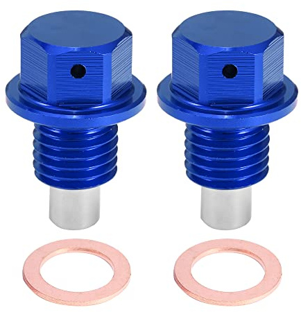A ABSOPRO Tapón Drenaje Aceite Magnético 2Pcs Para Motor Aleación Aluminio
