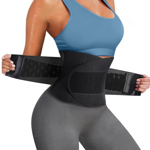 Junlan Bauchweggürtel Korsett Damen Bauchweg Schwitzgürtel Zum Abnehmen Waist Trainer Damen Neopren Sauna Fitness gürtel (schwarz, XL)