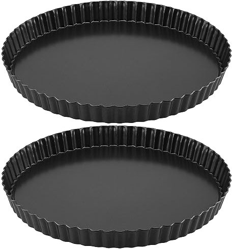 NAMYEUT 2 stampi per torte da 28 cm con fondo di sollevamento, grandi stampi per quiche, torte, torte di frutta