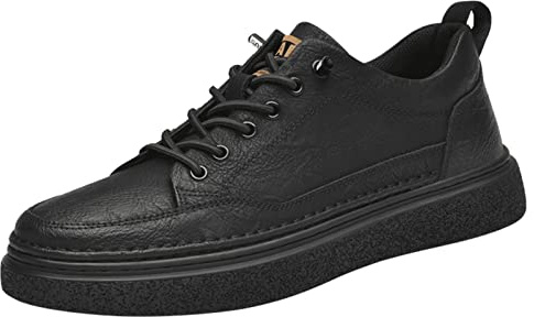 Zapatos de moda para hombre con cordones, zapatillas de negocios, zapatos casuales, traje Oxford, zapatos de boda, extra 6 cm de altura, Negro , 42 EU