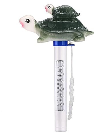 BAMFY Pool Thermometer Schwebend Leicht Zu Lesen Schildkröte Poolthermometer Schwimmend Mit String Bruchsicher for Outdoor Innenpool, Teich, Spas