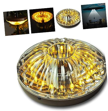 DOITOOL Led Regenschirmlicht Zeltlampe Campinglampe Notlicht Kabellos Warmweiß Für Außenbereich Terrassenschirmmast Tragbar Ohne Batterie
