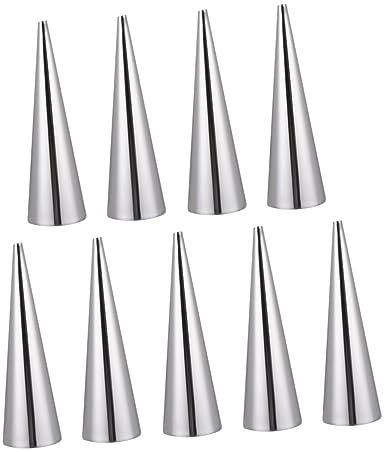 OUNONA 9-Piece Stainless Steel Croissant Mould Set Conical Bread Baking Tools for Home Baking Small Size Sturdy