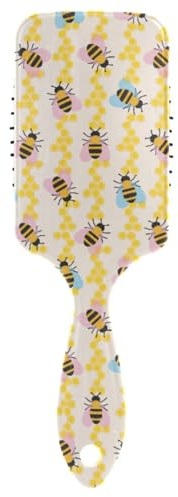 Massage Hairbrush Comb for Men Women and Kids,Cute Honeycomb with Bee Bumble Hair Brush style for long,Thick,Curly,Wavy,Dry and Damaged Hair