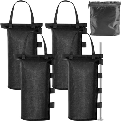 4 Pesas para Pavillon 600D Oxford, Resistentes al Agua, Bolsas de Arena para Pesar, Pabellón, Carpa para Exteriores (15 x 50 cm)