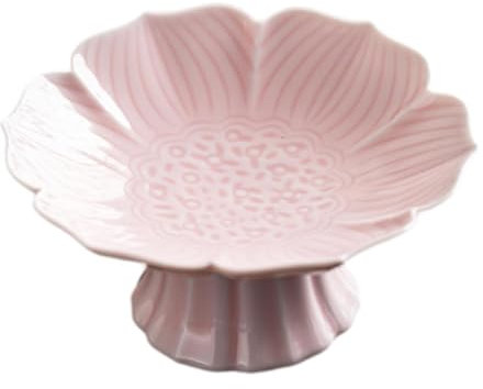 Sharplace Ceramics Footed Fruit Bowl Holder Decorative for Kitchen Counter Dessert Display Stand Fruit Tray for Home Decor Living Room, Pink
