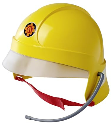 Simba 109252596038 - Brandman Sam Hjälm med Mikrofon - Brandman Sam Hjälm med Mikrofon och Justerbara Spännen, 50cm, Från 3 år