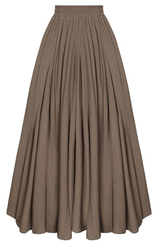 SCARLET DARKNESS Gonna Lunga Donna Elegante Invernale a Vita Alta con Elastico, Stile Medievale