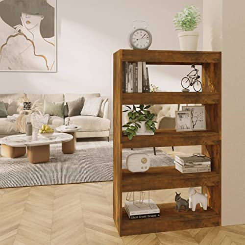 Sufrk Bücherregal/Raumteiler Räuchereiche 80x30x135 cm Holzwerkstoff Kiefer Raumteiler Regal Schrank BüCherregal Regal Raumteiler Storage Shelves