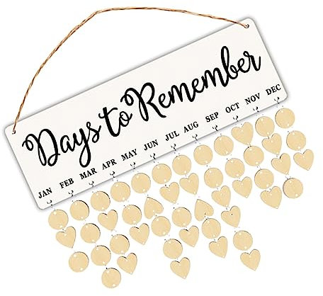 Tofficu Holzkalender Mit Datumsanzeige Holz-hängebrett Für Heimdekoration 50 Stück Holzspäne Beige/schwarz