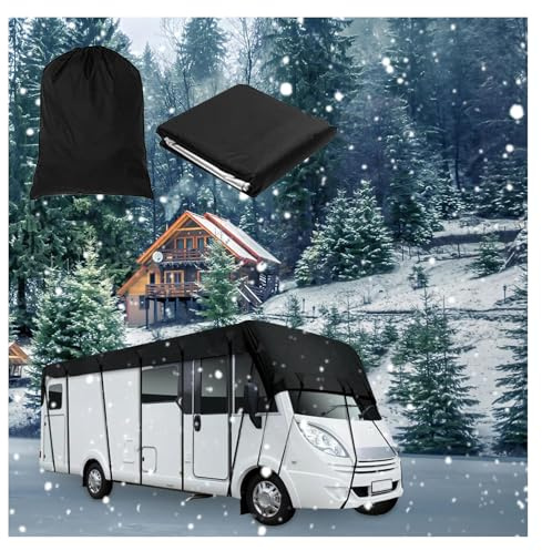 LFLIFENG Telo per Tendalino Camper Tessuto Oxford 210D Telo Camper Esterno Stoccaggio Pieghevole, Facile da Pulire Copertura Camper Telo per Tendalino Camper,Black-13m×3m