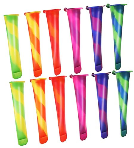 Cabilock 12 Piezas Moldes De Silicona Para Paletas De Helado Unidades Molde Para Helado Para Tubos De Yogur Adultos