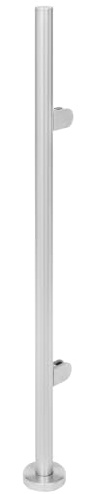 Poteau de balustrade en acier inoxydable 110 cm avec support en verre, rampe en verre, pinces à verre pour balustrade de balcon, garde-corps de grenier, rampe de piscine, etc. Main courante intérieure