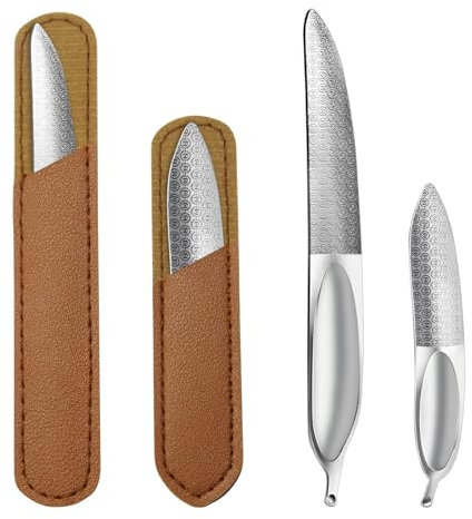 4 limas de uñas de metal para mujer, de acero inoxidable de doble cara, herramientas profesionales para la reparación de dedos del pie, aptas para personas de todas las edades.