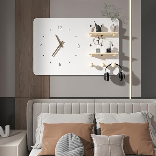 Cache Compteur Electrique Cache de Distribution avec Horloge et Panneau Perforé, Panneau Électrique Dissimulé Créatif, Couvercle de Protection Intérieur Vertical, Mur de Dissimulation de Porte Décorat