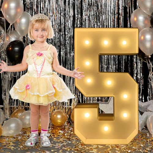 2.3FT Marquee Light Up Number,Marquee Numbers 2.3 Feet Tall, Large Led Sign for Party,Birthday Decorations,Graduation,Prom,Baby Shower(Number 5)