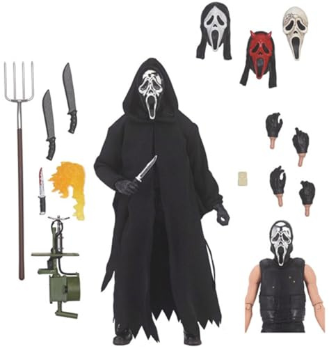 Zhongkaihua Ghostface Figur Ghostface Actionfigur 18 cm Modell PVC Weihnachten Haus Schreibtisch Ornament Geburtstag Kollektion Halloween Deko Geschenk