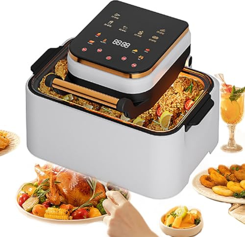 CYTBEK 12 L Digital Touchscreen Air Fryer Oven – 1700 W, 360° Cycle Baking, Nonstick Stainless Steel & Silicone-Lined, Precise Temp & Timer Control white