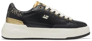 D.Franklin Dam Sneakers Court '74 Svart/Guld - Klädsko för Dam - Casual Mode - Storlek (39) - Modell court 74