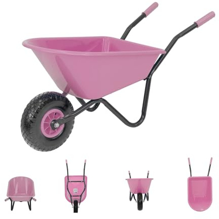 Kinderschubkarre Uni 40 kg Traglast 3,6 kg Stahl Kunststoff rosa Vollgummirad Schiebkarre Garten