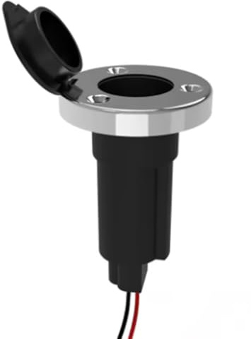 Uxsjakjsd Plug-in Boat Navigation Light Straight Base Plastic Stainless Steel Yacht Stern All-Round Ring Lamp Socket