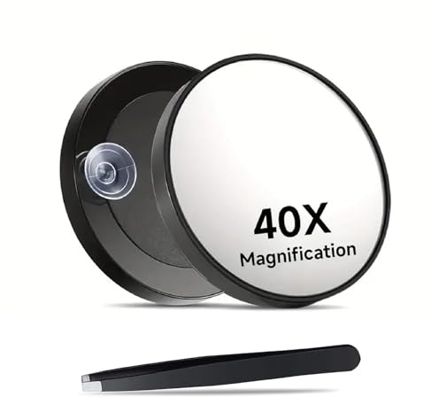ZHYTUAL Specchio Ingranditore 40x Specchio Ingranditore con Ventosa Specchio Trucco Ingranditore Specchio Trucco Che Consente un Applicazione Precisa del Trucco E La Definizione delle Sopracciglia
