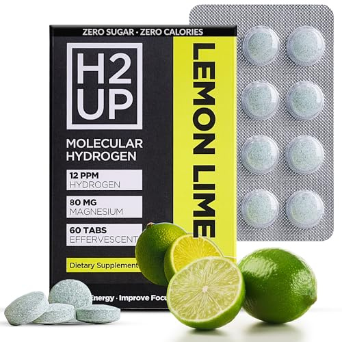 H2UP Sugar-Free Molecular Hydrogen Tablets – 60 Count – 12 PPM Hydrogen with Magnesium – Dissolvable Tablets for Clean Hydrogen-Infused Water