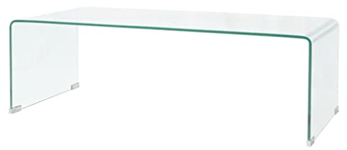 Genérico Mesa de Centro de Vidrio Templado Transparente 98x45x30 cm,Mobiliario,Mesas,Mesas Decorativas,Mesas de Centro,Transparente,21.5 kg,244189