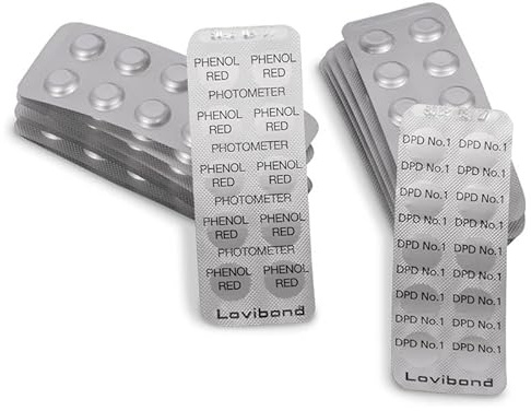 Refill Pack MINI Photometer Tabletten - Lovibond Tintometer - DPD 1 & Phenol Red Reagenztabletten für Chlor & pH-Wert - Für SCUBA II & elektronische Pooltester - Made in Germany (160 Stück)