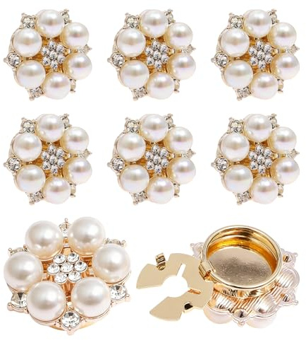 8 stycken strass-knappskydd, knappskydd, avtagbara knappskydd, knappskydd, knappskydd, klämma, för dräkt, manschett, smoking, skjorta, gör-det-själv, semesterdekoration (roséguld)