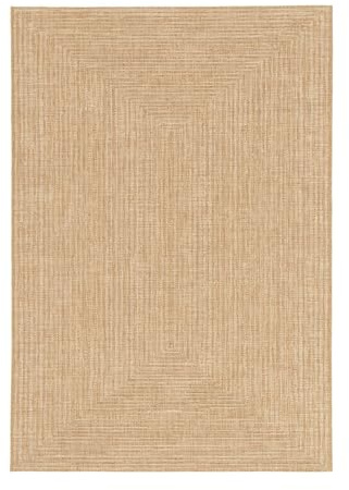 mokebo Outdoor Teppich 'Der Natürliche' (160x230 cm) Terrassenteppich in Rattan Optik, wetterfest & lichtecht, Teppich-Aufleger für Balkon, Terrasse und Garten, weich & Natur