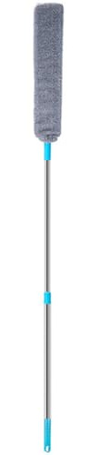 PERSELOSO Herramienta para Barrer el Polvo Mango Largo 130 Cm, Plumero Plano Flexible para Limpieza Debajo de Camas y Electrodomésticos, Plumero para Polvo Hogar y Techo