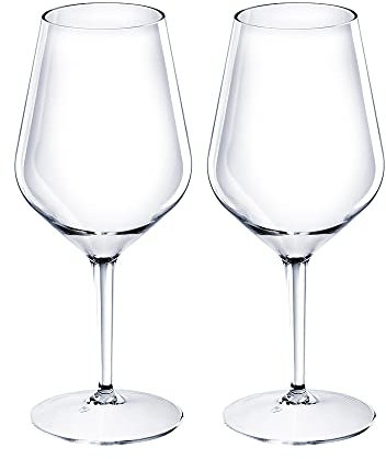 Doimoflair calice da vino in plastica spumante bicchiere riutilizzabile aperitivo infrangibile trasparente 47 cl. Set 2 pezzi.