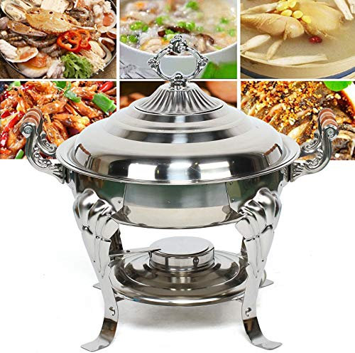 Chafing Dish - Calentador de alimentos (acero inoxidable, con tapa)