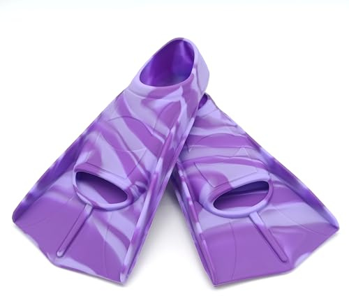 Gugmoy Kids Swim Fins,Comfortable Silicone Flippers for Swimming and Diving,Size Suitable Beginners Kids Girls Boys Adults (Small, GrapePurple)