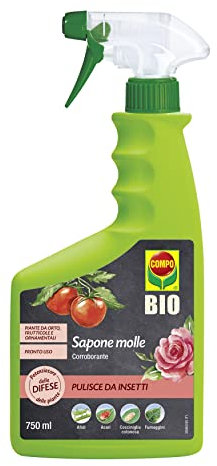 COMPO BIO Sapone Molle, Potenziatore delle Difese delle Piante nei confronti di Insetti, Afidi, Acari, Cocciniglia, Pronto all'Uso, 100% Naturale, 750 ml