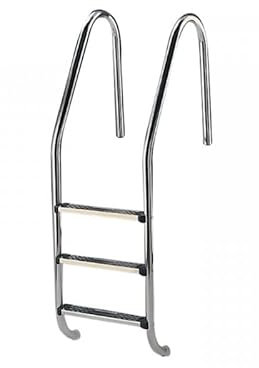 FLUIDRA Escaleras para Piscinas de la Marca Modelo Escalera de 4 peldaños con protección elevada AISI-304L+Recubrimiento