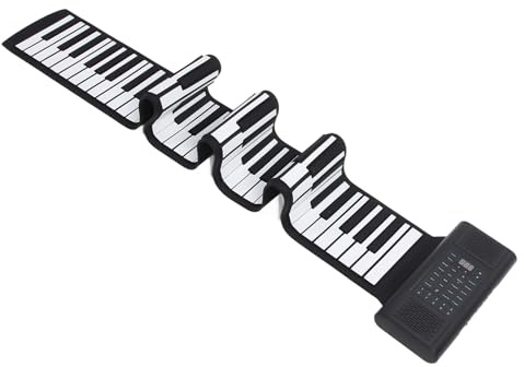 Pianoforte Roll Up 88 Tasti, Tastiera Pianoforte Portatile Pieghevole con Display LED e Uscita MIDI, 128 Toni e Ritmi, 14 Canzoni Demo, Tastiera Pianoforte Flessibile in Silicone