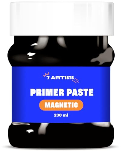 7 Artists Black Magnetic Primer Paste 230 ml Magnetic Paint | Magnetfärg för Magneter | Magnetisk Färg | Magnetisk Målning