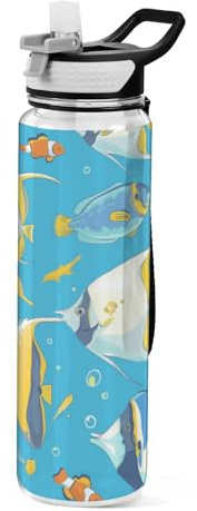 WDdZzyy 32oz Sea Animals Blue Ocean Sport Water Bottle Tritan BPA Free Leakproof non toxic Plastic Water Bottles for Fitness washable