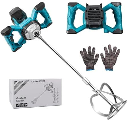 Agitatore per Malta a Batteria, 3200W Miscelatore per Malta senza fili con Batteria, Miscelatore Elettrico a 6 Velocità, Motore Brushless, Miscelatore Portatile per Miscelare Foraggi,Mortaio,Vernice