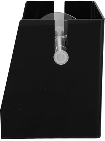 Operitacx Distributeur D'étiquettes de Bureau en Acrylique Noir à 3 Compartiments, Porte-autocollant Réutilisable pour Rouleaux D’étiquettes, Organisateur Compact pour Fournitures Scolaires
