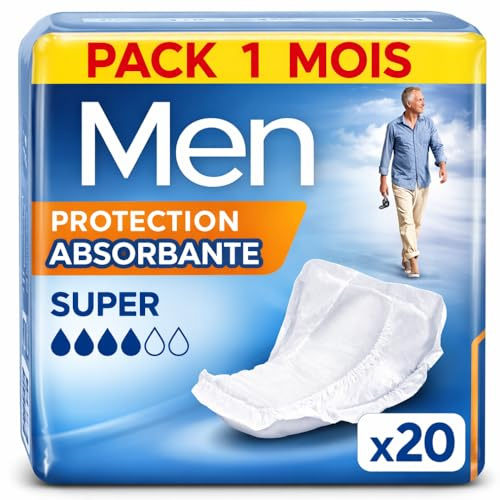 120 Protections Urinaires pour Homme – Super Absorption – (Pack Économique) – Protection Incontinence Masculine Discrète et Confortable
