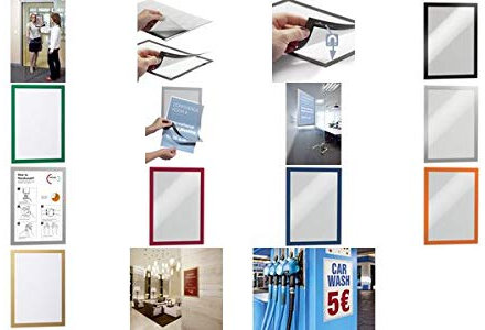 DURABLE | DURAFRAME® Info-Rahmen | selbstklebend | magnetisch | für DIN A4 | Rahmen weiß | VE 10 Stk