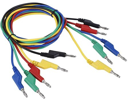 Samfox Lot de 5 câbles de Mesure pour multimètre, câble de Mesure électrique 1000 V/15 A 4 mm